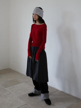 FLARE RIB SKIRT (CAHRCOAL)