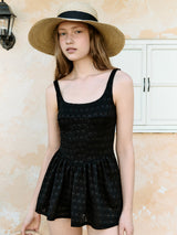 PUNCHING ONEPIECE SWIMSUIT BLACK