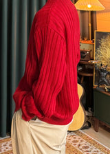 V-neck knit cardigan 4COLOR