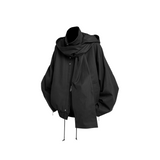 RELABEL Spatial Relations (Layered) Detachable Oversized Hood Multi-plane Batwing Sleeves Revamped Harrington Jacket