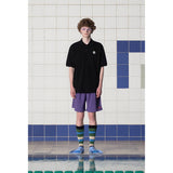 BUTTON FLOWER PK POLO SHIRT / BLACK