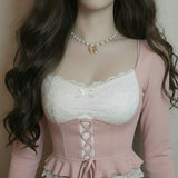 Adorable Ribbon Pearl Choker Necklace - Gold