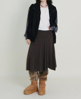 Hakata Stripe Coloring String Knitwear Zip-Up