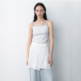 (T-7045)ANN SHIRRING SLEEVELESS TEE