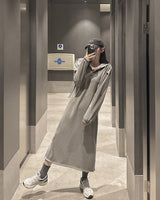 Fleece long one-piece with Hood