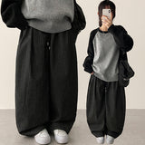 ヴァインストライプウエストバンドヘムストリングバルーンデニムパンツ