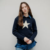 Star Intarsia Knit Navy