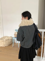 Ogets Fur Collar Work Jumper Jacket