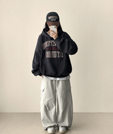 Noah Lettering Point Casual Over Hoodie