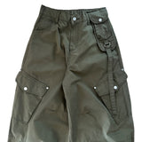 Rover Flap Pocket Back Banding ワイドカーゴロングパンツ (2 Colors)