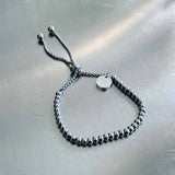 Minimalist Silver Glow Bead Bracelet