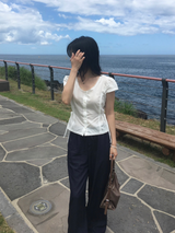 Button Ruffle Pants