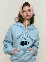 CHERRY ARCH LOGO CROP HOODIE [SKY]