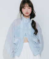 シャーリングシースルーウィンドジャケット (ライトブルー)