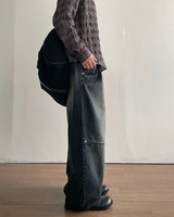 Dot Brush Denim Pants
