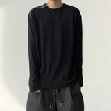 EGEN diagonal zipper incision long sleeve tee