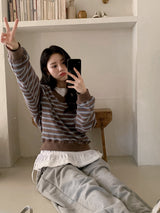WT レースフリルレイヤードロングスリーブTシャツ (2color)