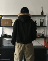 OW Raccoon Crop Hooded Zip-Up (2C)