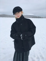 Blended Neck Bijou Line Short Coat (3c)