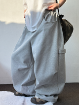 SUNNY SIDE UP☀CARPENTER TWO PINTUCK PARACHUTE BALLOON SWEAT PANTS 🖤🤍🩶3COLOR