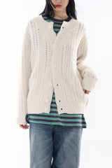 Maya round-neck wool brush cardigan
