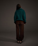 W COLOR MIX KNIT ZIP-UP CARDIGAN GREEN