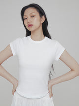 C 90S ラインベーシックTシャツ_ホワイト