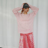 Net Raglan Knit Sleeve (pink)