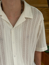 [S/S] クロシェットシースルーシャツ(2color)