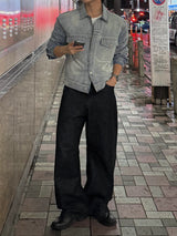 Leather Double Pocket Curved Pants
