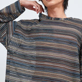 SEE-THROUGH CRAFT KNIT PULLOVER BLUE