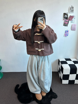 フリースピカブル❤ストリング ❤マルチピンタックバルーンロングパンツ🩶🖤🤍5カラー