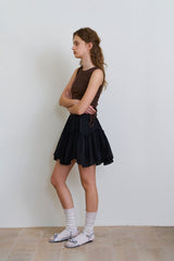 Wave frill skirt_black