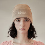 VARZAR Chain Logo Natural Beanie / Beige