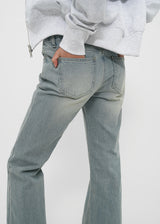 [B-DENIM] ウォッシングロースリムブーツカットジーンズ 053