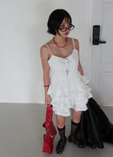 frill cancan corset bustier mini dress