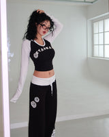 Rose Patch Color Raglan T-shirt