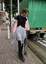 LAYER SHIRRING SET TOP