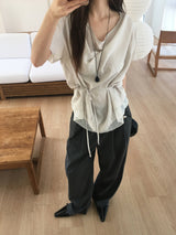 Pinstripe wide slacks