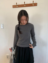 シューカンリブラウンド長袖Tシャツ