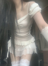 Rudica Puff Frill Top (white)