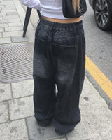 Barrel denim pants