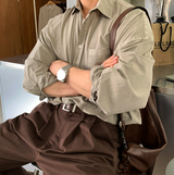 Glass Pigment Basic Cotton Shirt 