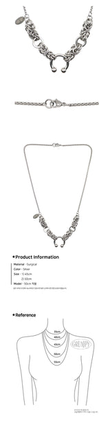 Metal pierced twisted Necklace
