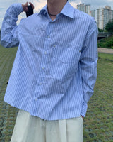 リベットクロップストライプシャツ