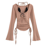 Mira Layered Shirring Slim T-shirt