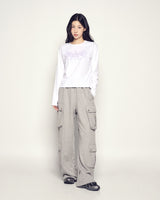 25FW WOMAN プリンセスフォント長袖Tシャツ ホワイト