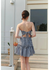 Marie Check Dress Black