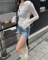 サイドストリングボタンパーカー