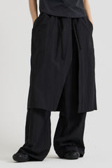 コットンバンディングスカートパンツ, Black